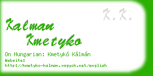 kalman kmetyko business card