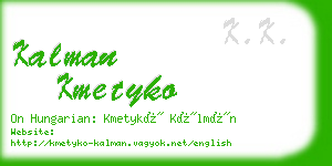 kalman kmetyko business card